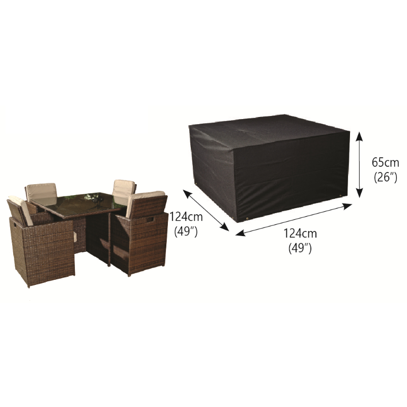 Classic Protector 6000 Modular 4 Seater  Cube Set Cover Large - Black