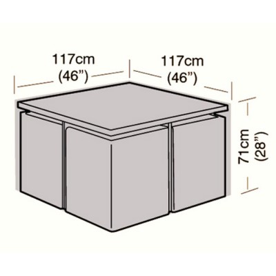 Deluxe - 4 Seater Rattan Cube Set Cover - Small - 117cm