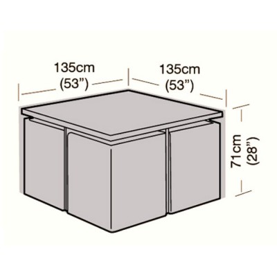 Deluxe - 4 Seater Rattan Cube Set Cover - Large - 135cm