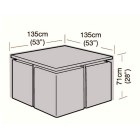Deluxe - 4 Seater Rattan Cube Set Cover - Large - 135cm