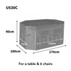 Ultimate Protector Rectangular Patio Set Cover - 6 Seat - Charcoal