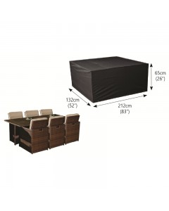 Classic Protector 6000 Modular 6 Seater Rectangular Cube Set Cover - Black