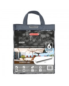 Classic Protector 6000 Extra Large Parasol Cover With Zip - Grey