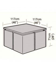 Deluxe - 4 Seater Rattan Cube Set Cover - Small - 117cm