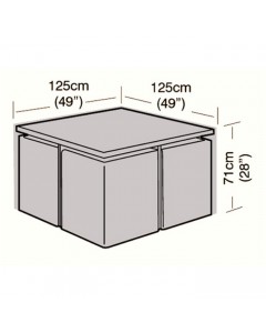 Deluxe - 4 Seater Rattan Cube Set Cover - Medium - 125cm