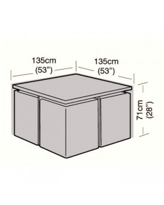 Deluxe - 4 Seater Rattan Cube Set Cover - Large - 135cm